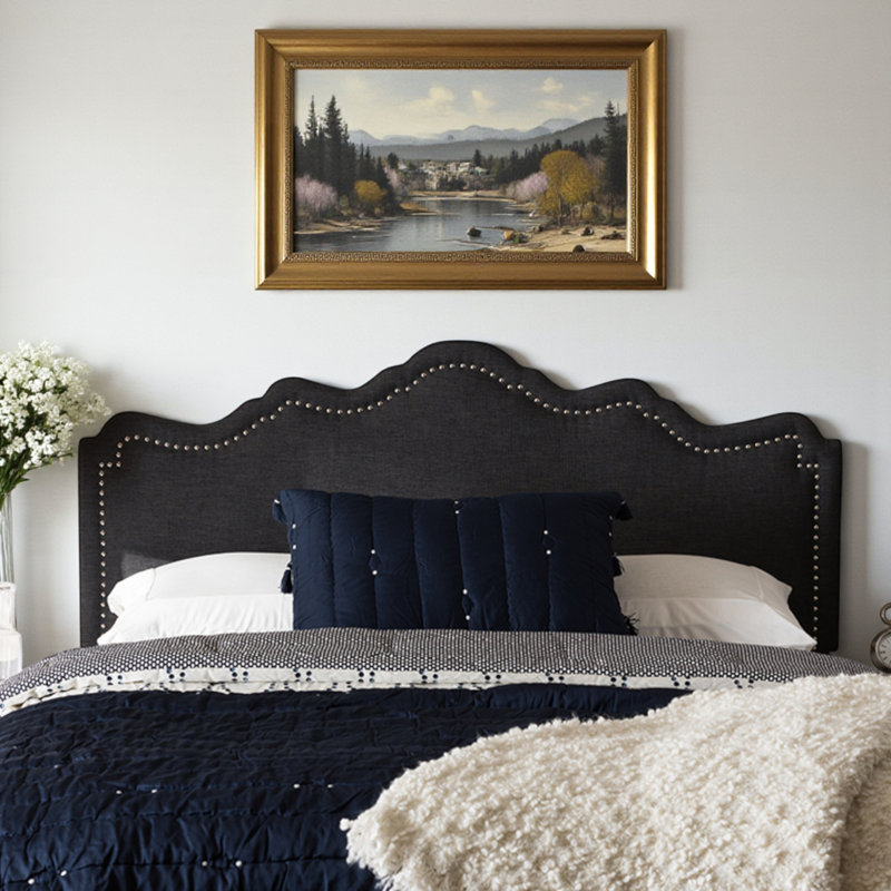 Arhaan Paskett Modern And Contemporary Headboard, Dark Gray, King