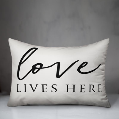 Love Lives Here Lumbar Pillow