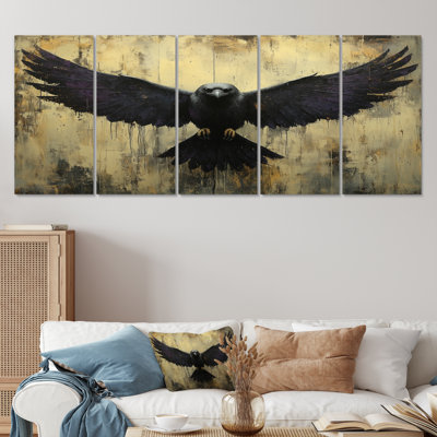 «Black Native Ravens Wings» - ensemble d'art mural Totem
