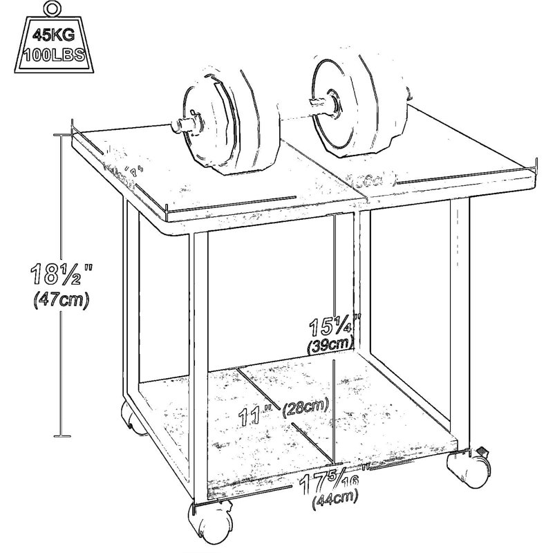 Chariot d'imprimante à roulettes robuste à 2 niveaux avec tablette de rangement, grand support d'imprimante mobile sous le bureau pour bureau à domicile, scanneur et fax