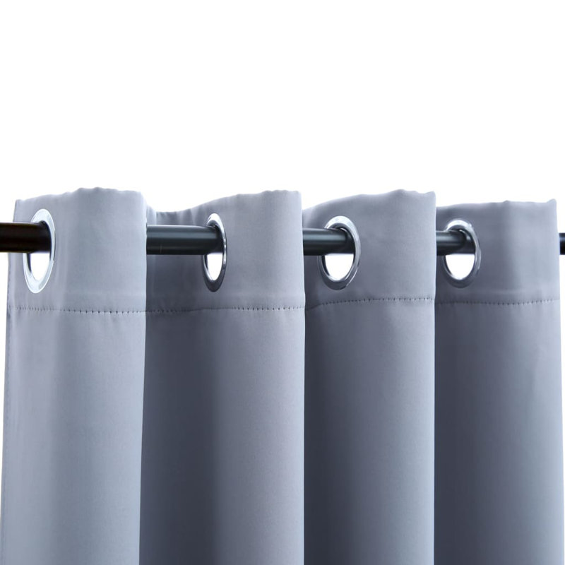 Korkmaz Blackout Curtain Pair, Width 140 x Drop 245cm, Grey