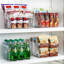 Paquet de 4 grands bacs de rangement en plastique transparent, organisateurs carrés en acrylique de 11 x 11 cubes avec poignée pour garde-manger, placard, buanderie, cuisine, salle de bain, rangement sous le comptoir