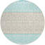 Tapis d'intérieur / extérieur rond 8 pi bleu turquoise et ivoire à motif géométrique lavable
