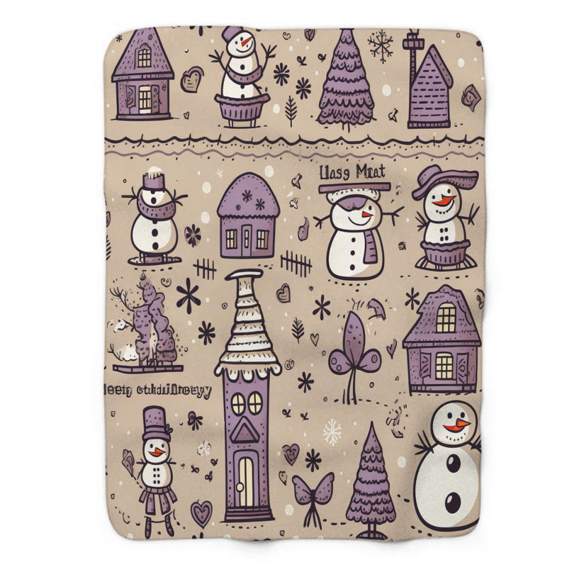 Bonhomme de neige - couverture 1 pièce, L 60 po x L 80 po