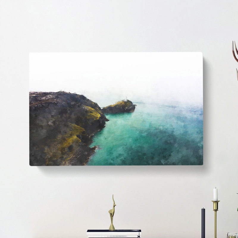Lighthouse On The Isle Of Anglesey - Wrapped Canvas Painting, 60cm H x 91cm W x 3cm D