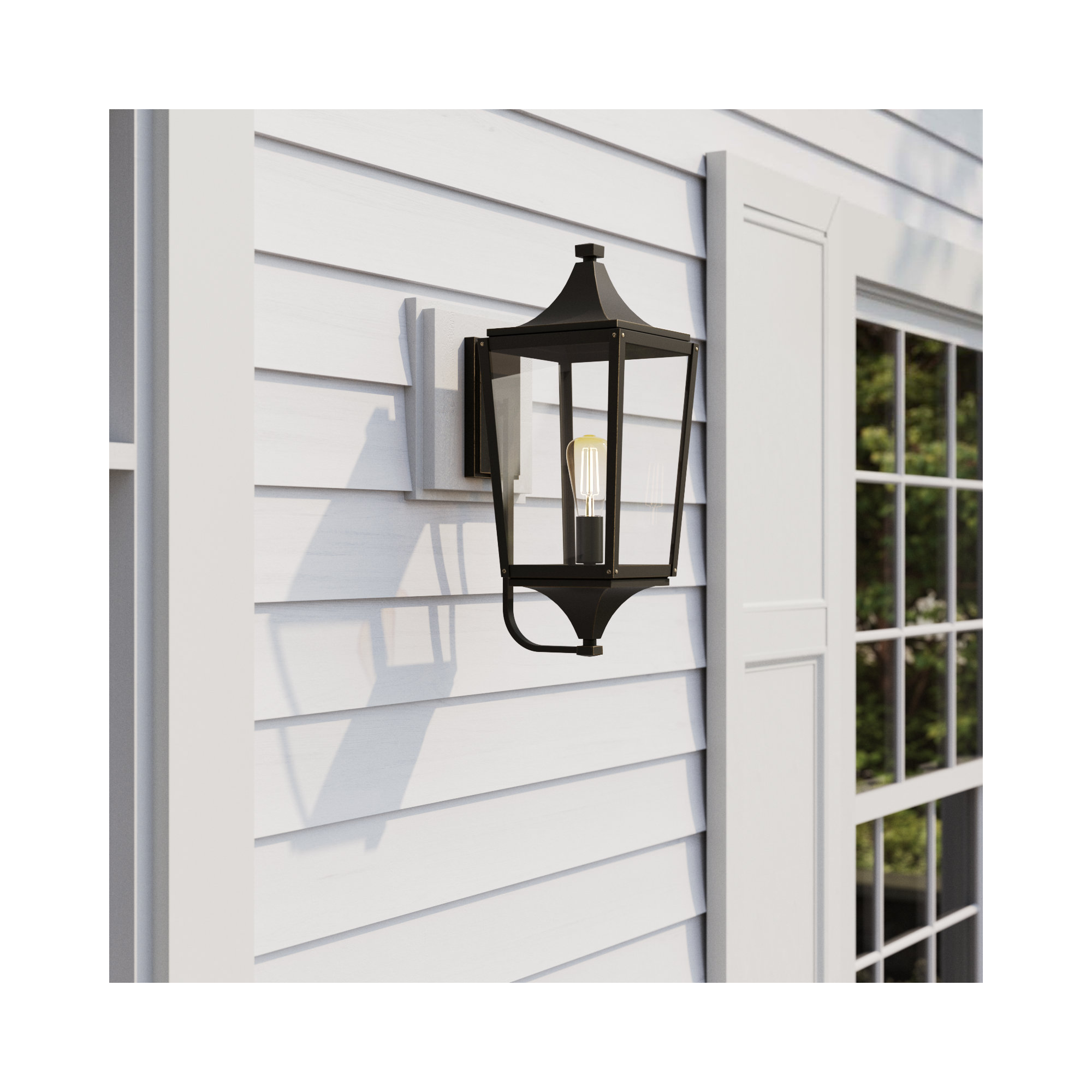 Omya Single Light Empire Outdoor Wall Light, 15.75'' H X 6.5'' W X 8'' D