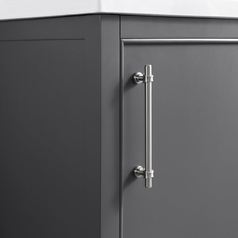 Ensemble de meuble-lavabo simple 20 po Jewell, Gris foncé / nickel brossé