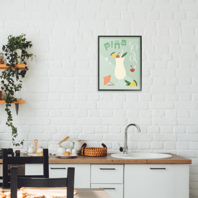 Pina Colada Minimalism Framed Giclee, design by ANNA QUACH