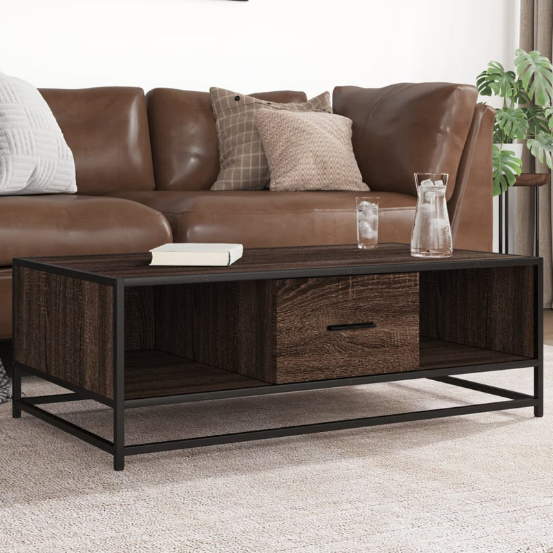 Sabier Coffee Table with Storage, Brown Oak