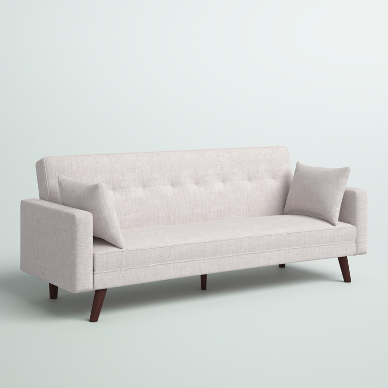 Modern Ivory 84" Sleeper Sofa with Convertible Function, Beige