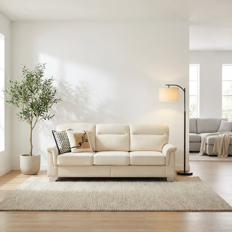 Canapé contemporain en tissu Snowfleece, Beige