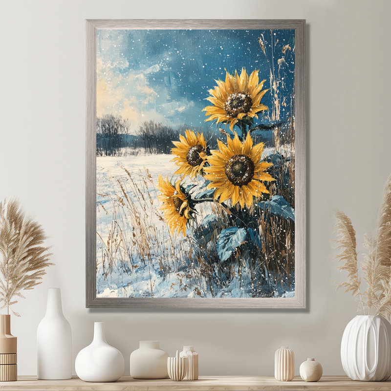Dominek - Floral Wall Art, H 20 po x l 12 po, Reproduction encadrée d'une seule photo, Argent argent