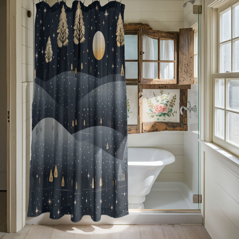 Rideau de douche Festive Eve, H 74 po x l 71 po