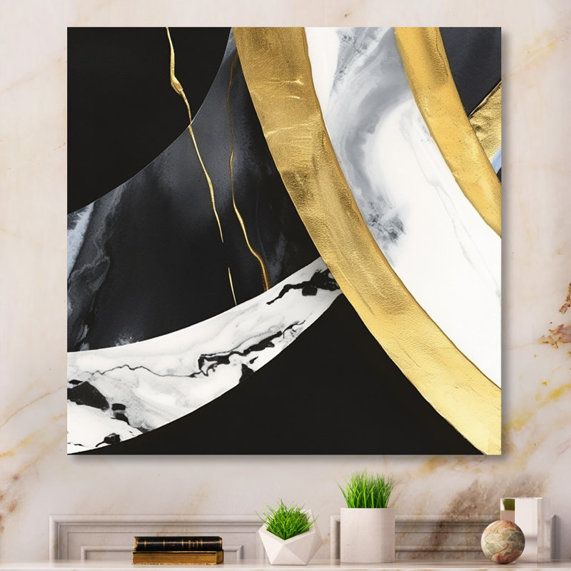 Glam Abstract Wall Decor on Metal, 16" H x 16" W x 1" D