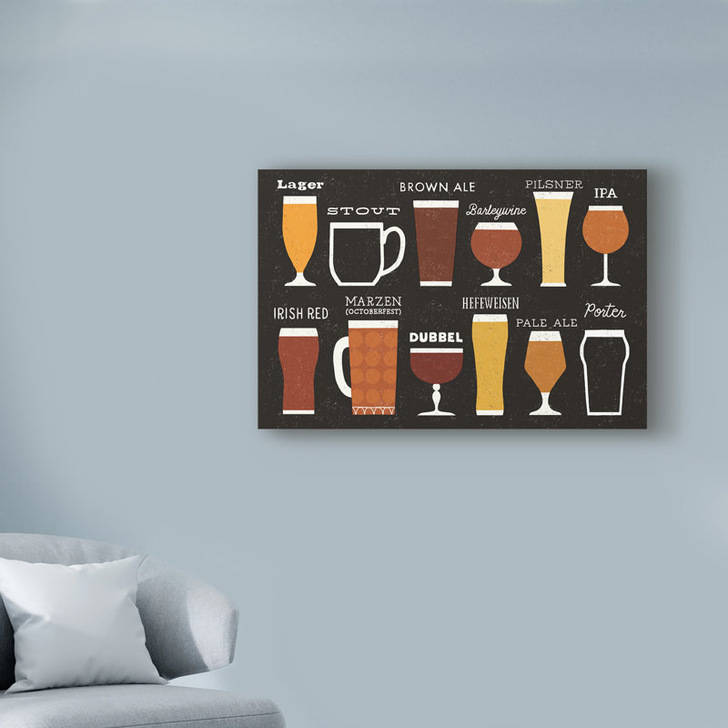 « craft bière list », reproduction d’impression sur toile tendue, H 12 po x l 19 po x P 2 po