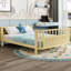 Lit de taille naturelle avec trois pieds en fer, plateforme basse, coffre-fort et lit double, style américain