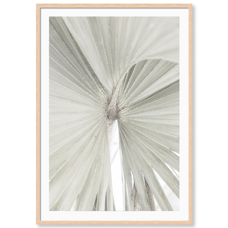 Mint Palm Print by Carly Tabak, 18" W x 25" H, Natural Wood