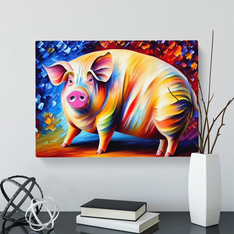 Pig Painting Vol.1 Abstract - Wrapped Canvas, 50cm H x 76cm W x 3cm D