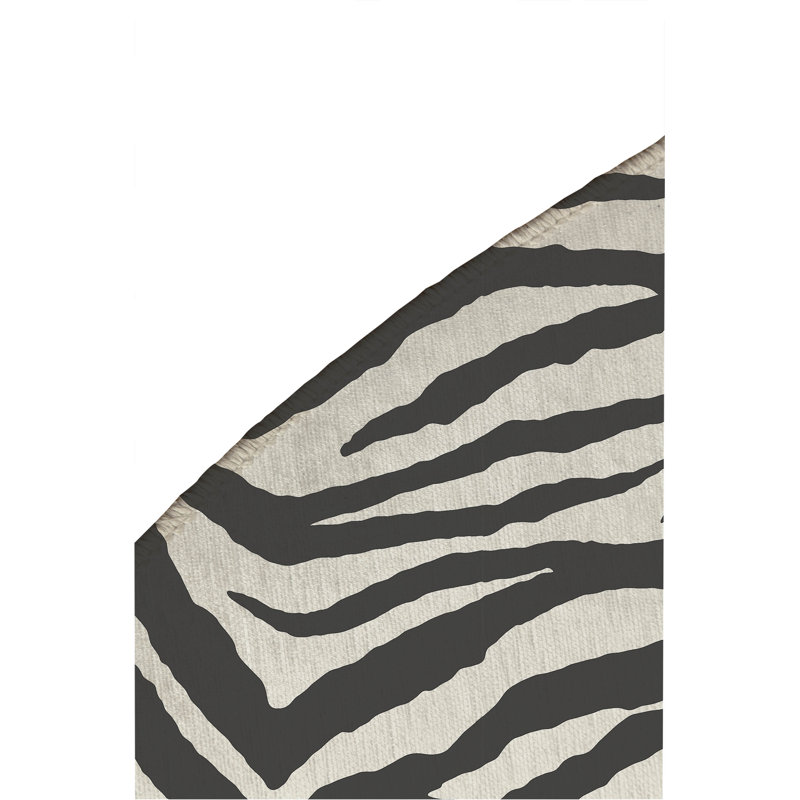 Tapis d'extérieur antidérapant à motif zébré, Rond 5 pi
