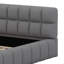 Lit plateforme tapissier avec tissu épais, lit au sol avec structure solide