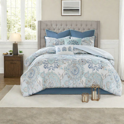Reversible Cotton Cal King Bedding Sets, Floral Shabby Chic Home