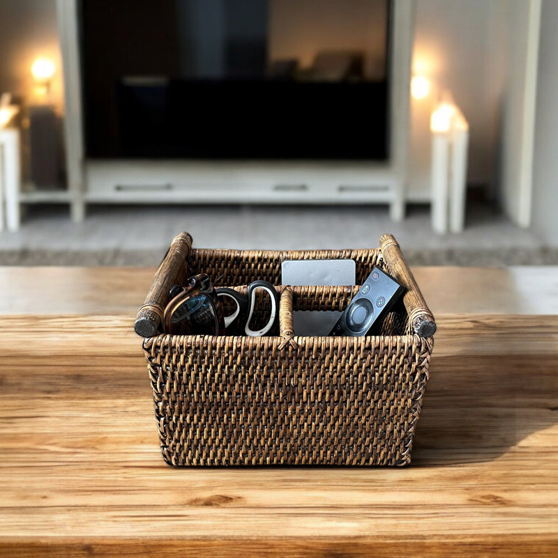 Remote Control Basket, White Wash