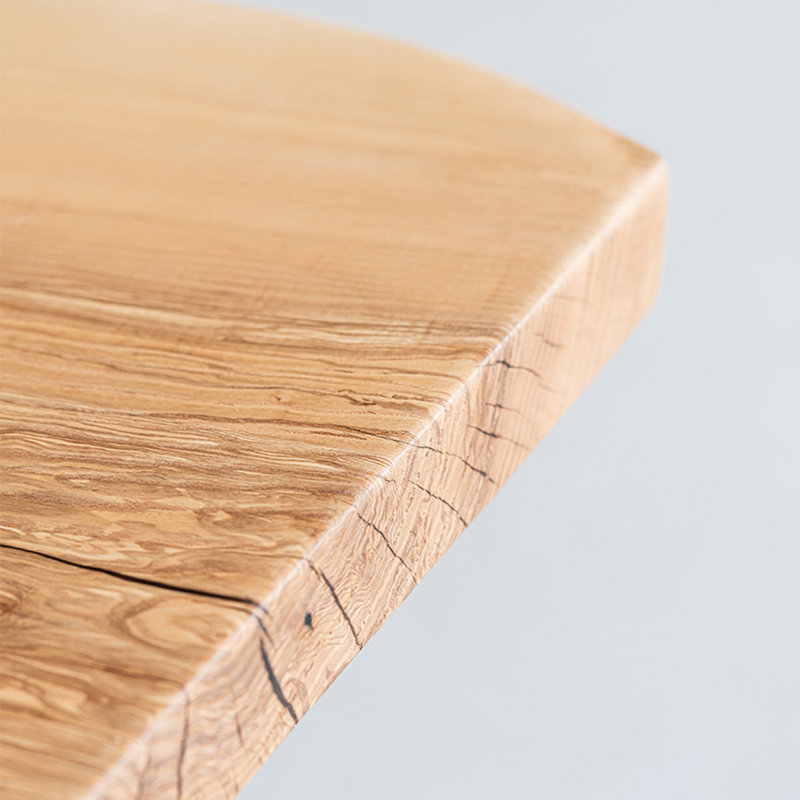 Grande table de table en bois de frêne naturel durable, H 29,52 po x L 62,99 po x l 25,59 po