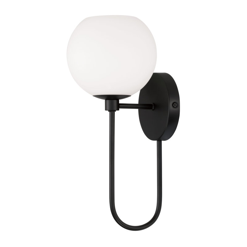 Ansley Steel Armed Sconce, Matte Black