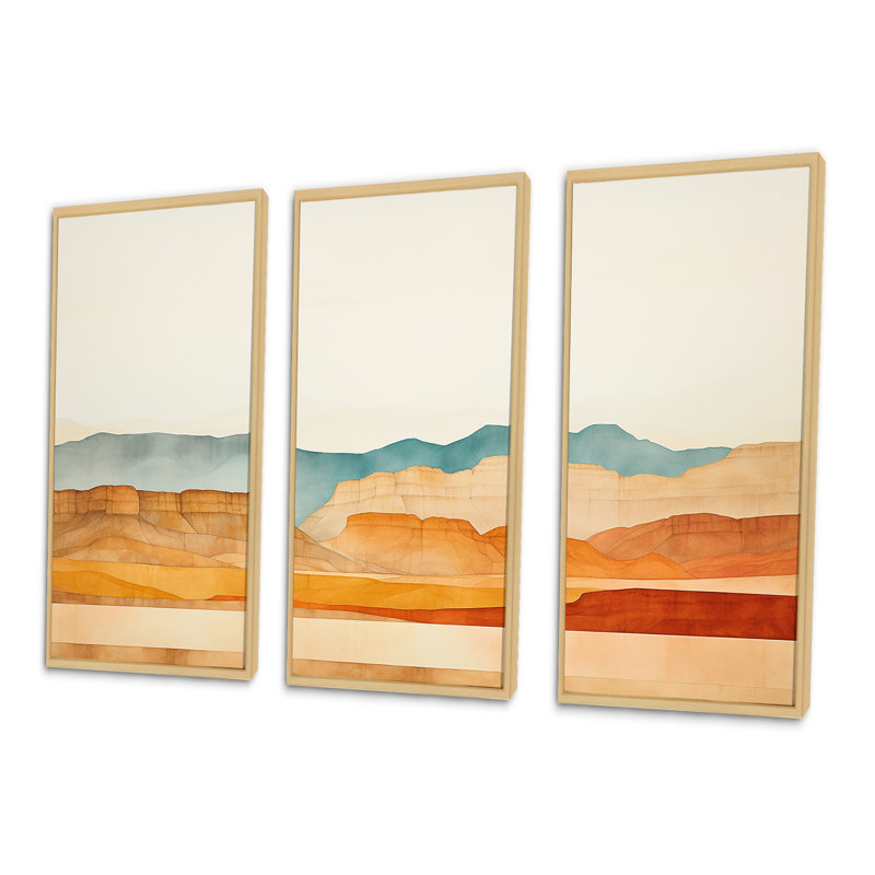 «Bold Canyon View», ensemble d'art mural Canyon, H 40 po x l 60 po x P 1 po, Cadre naturel flottant
