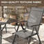Foldable Outdoor Garden Dining Chairs, 7-Level Adjustable Reclining Backrest with Armrests-124811085