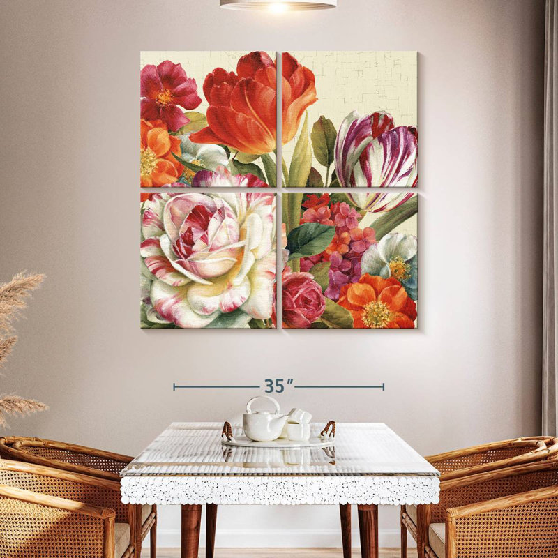 Harnek Garden View Tossed Florals, 45" H x 45" W