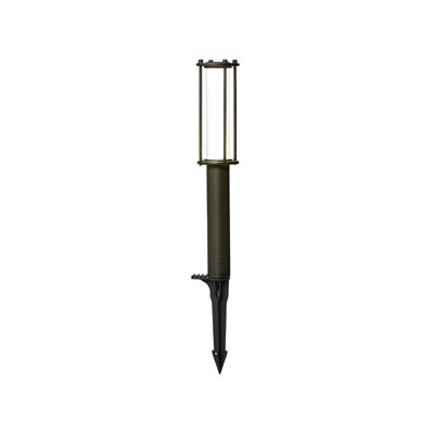 Low Voltage LED Bollard Pathway Light, 1.4W, 100 Lumens, 3000K, IP65 Outdoor Path Lights Hard Wired, Traditional Path Lights - Antique Brass