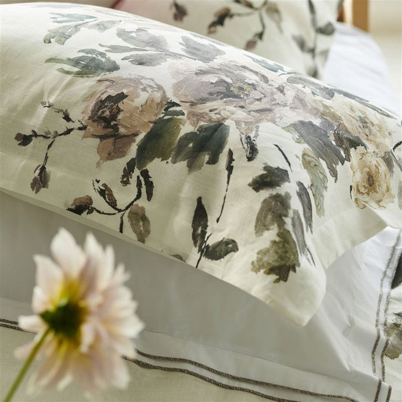 Shanghai Garden Ecru Sham, Queen Sham