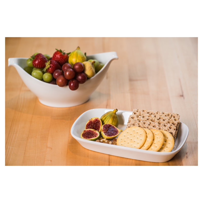 BIA Cordon Bleu Lido Porcelain 9.25" Rectangular Platters (Set of 4)