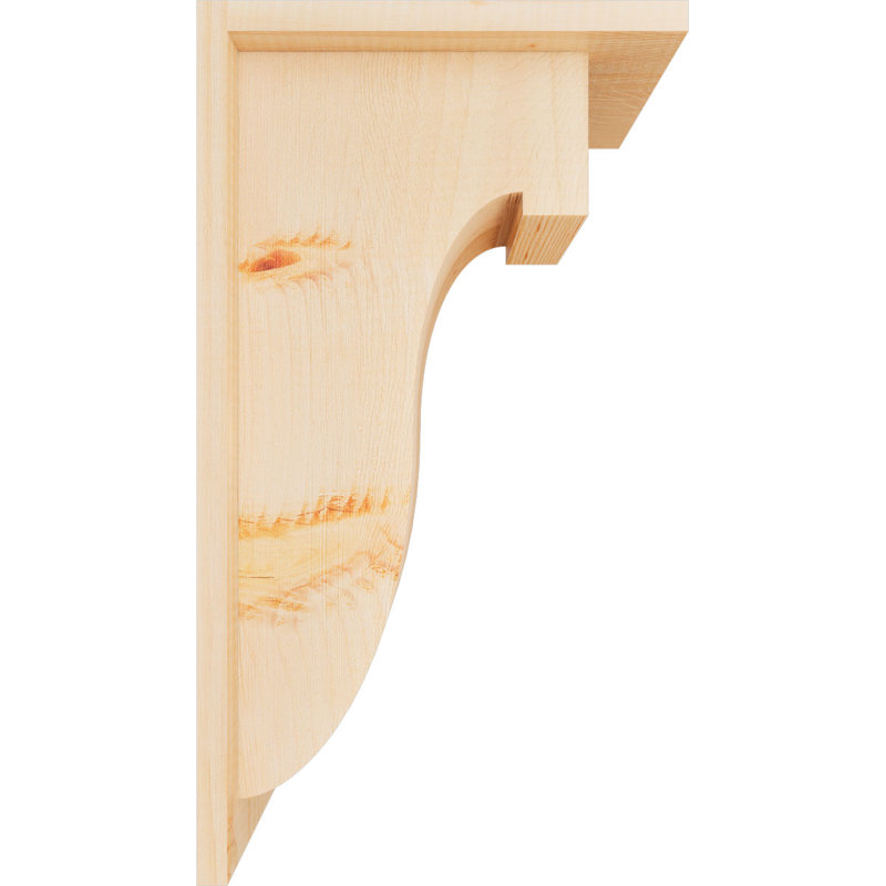 Corbeau Del Monte avec contre-plaque, H 18 po x l 7,5 po x P 10 po, Sapin de Douglas, Lisse