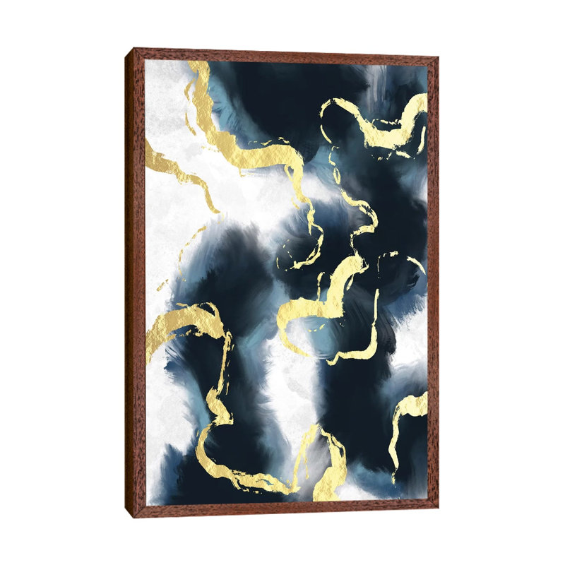 Electric Fusion I by Marcus Prime - Painting on Canvas, 66.04cm H x 45.72cm W x 3.81cm D, Classic Brown Wood Framed