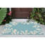 Tapis intérieur / extérieur bleu touffeté à la main à motif floral Bellavia-260100533