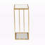 Table de bout en marbre en forme de C Rochester, dorée, H 22,21 po x l 14,08 po x P 9,81 po