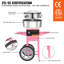 Machine à barbe à papa électrique avec chariot, machine à café commerciale de 1000 W avec bol en acier inoxydable, cuillère à sucre et tiroir, parfaite pour la maison, l'anniversaire des enfants, une fête de famille, rose