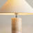 Runo 14 In. Modern Led Table Lamp With Fabric Drum Shade, Natural Travertine Stone Base-125911989-125911990