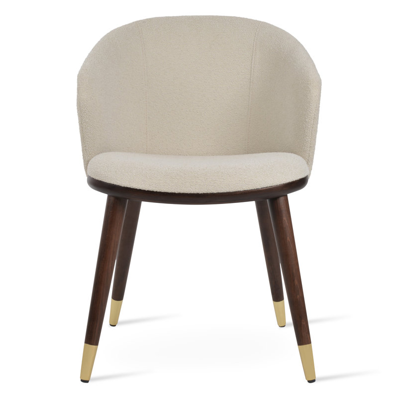 Fauteuil Athena en tissu blanc cassé Boucle