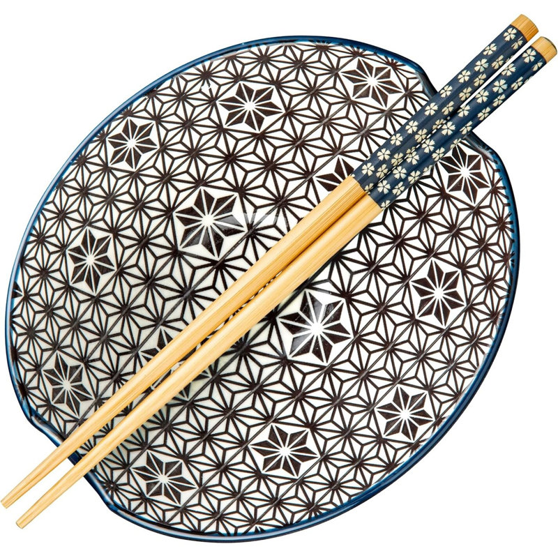 Oval Noodle Bowl Blue/black