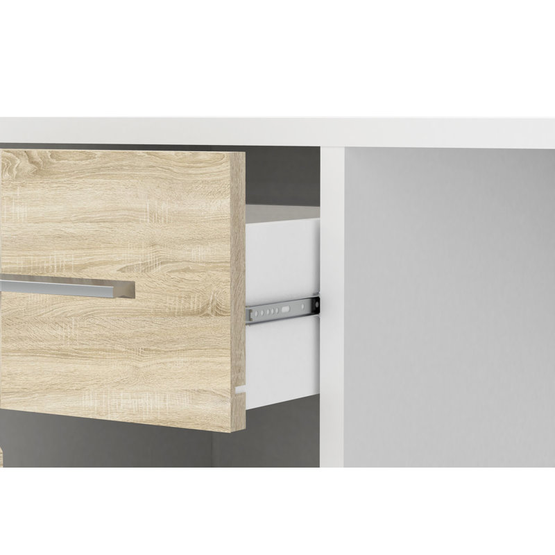 Arnoldo L-Shaped Executive Desk, Oak