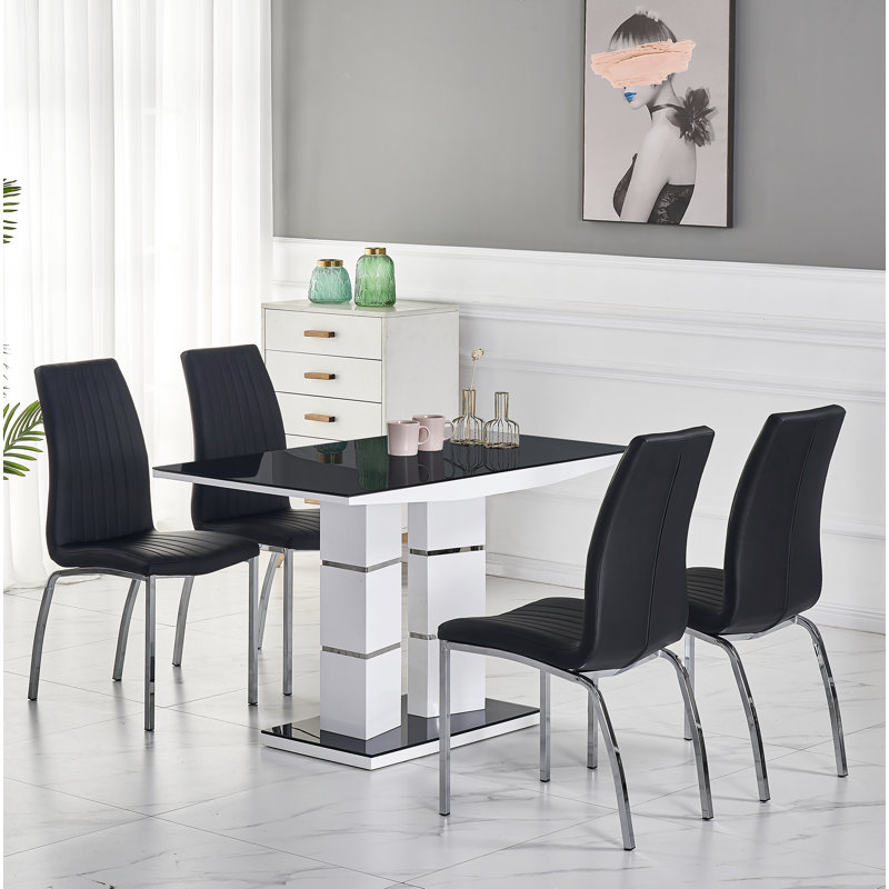 Shellman 4 - Person Dining Set, Black
