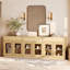 Armoire d'appoint moderne avec 6 portes en verre et tiroir, commode d'appoint multifonctionnelle avec grand rangement et tablette réglable-332504400-470345746