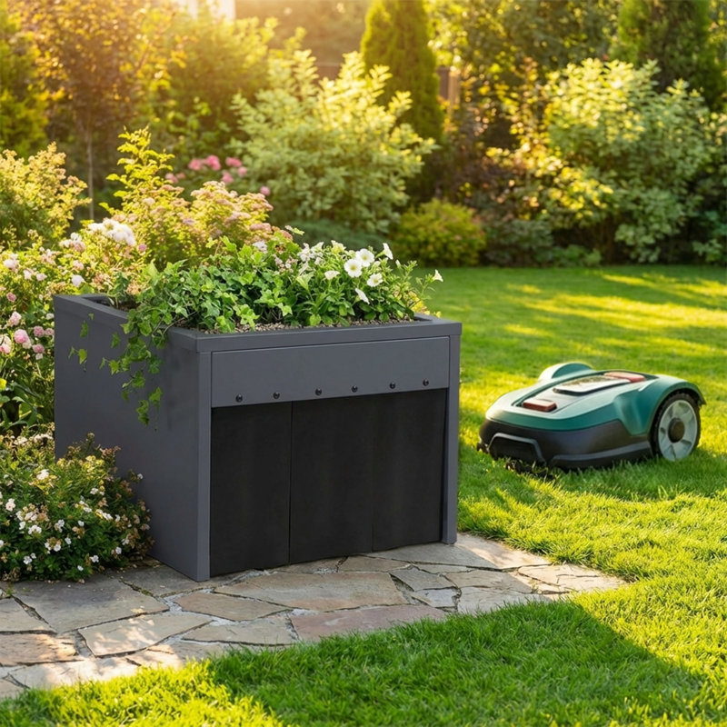 Robot Lawn Mower Shed Shelter With Plant Roof