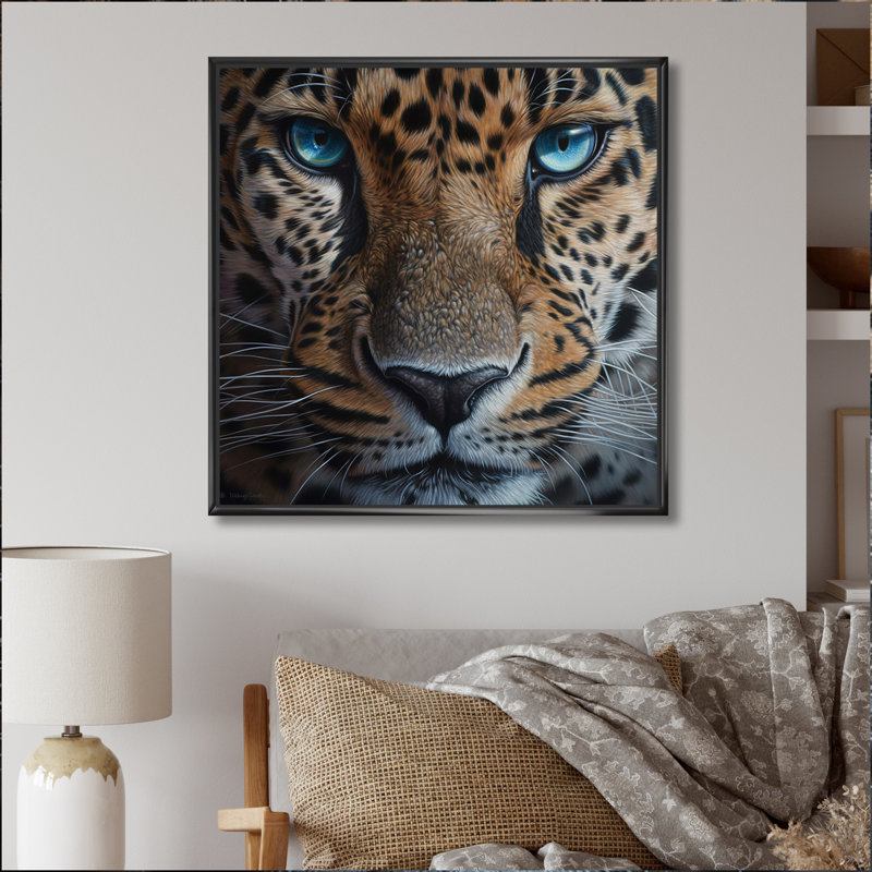Jaguar's Gaze II sur impression sur toile, Cadre flottant noir, H 30 po x l 30 po x P 1 po