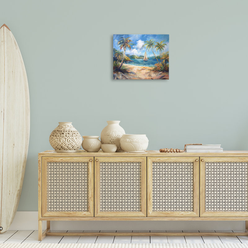 Paradise Beach Harbour Canvas Wall Art by Ramona Murdock, 16" H x 20" W