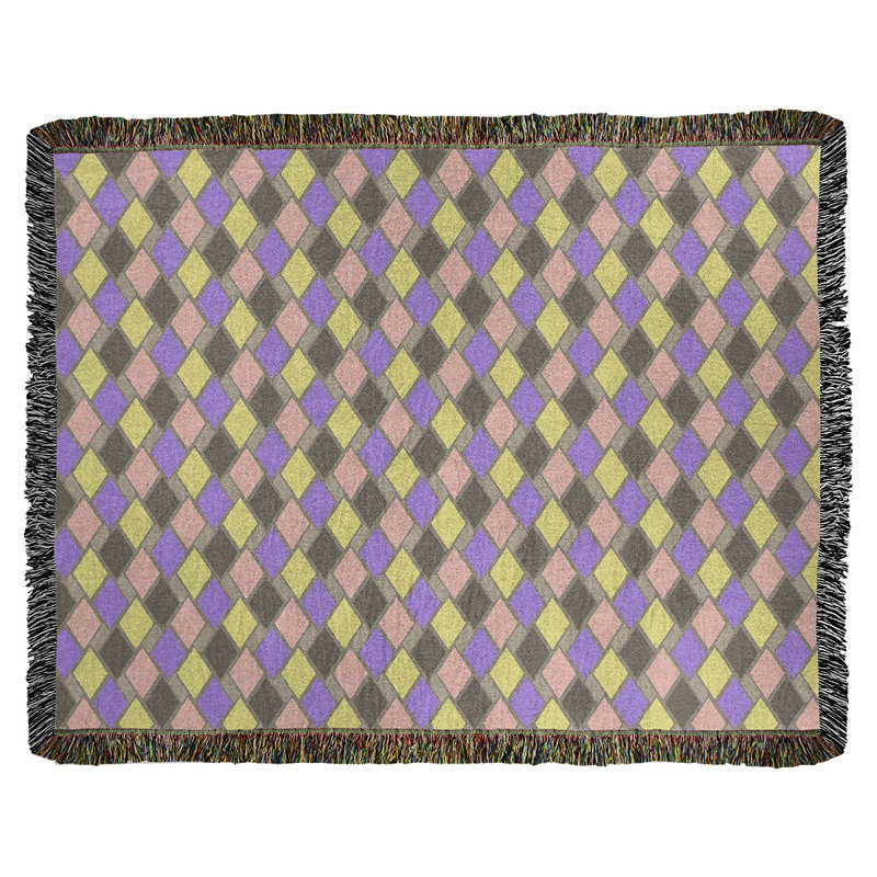 Couverture en coton Katelyn Elizabeth, l 50 po x L 60 po, Brun / Mauve