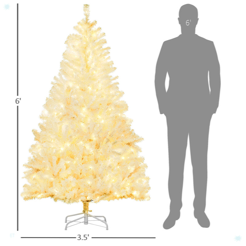 Grand sapin de Noël artificiel pré-éclairé, 6'